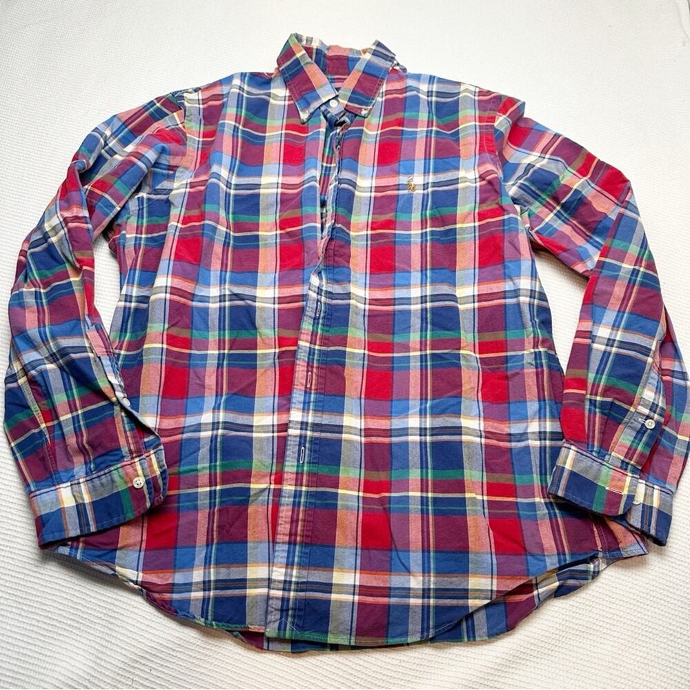 Ralph Lauren Vibrant Plaid Button-Down Shirt